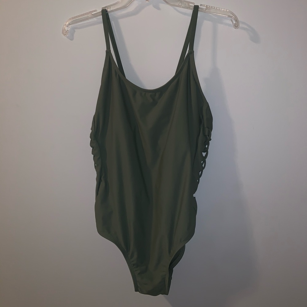 Xhilaration Forest Green One Piece Bathing Suit
